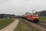 185 167-4 mit einem Kesselwagenzug am 25.