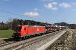 185 048 mit einem Autozug aus Salzburg kommend am 18.- Mrz 2020 bei Grabensttt.