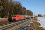185 172 mit einem M�llzug aus Freilassing kommend am 30. Januar 2026 bei Hufschlag.