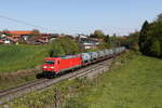 185 260 war mit einem  M�llzug  am 29. April 2026 bei Lauter auf dem Weg nach Rosenheim.