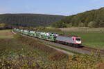 185 599 mit einem Autozug auf dem Weg nach Wrzburg am 12.