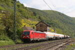 187 116 mit einem gemischten Gterzug aus Bingen kommend am 3.