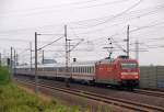 101 134-5 zog einen Intercity aus Berlin durch Hannover-Ahlten in Richtung Hannover Hbf am 12.8.