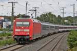 br-6101-adtranz/151497/101-055-mit-ec-101-von 101 055 mit EC 101 von Hamburg Altona nach Chur am 23.07.11 in Koblenz Stadtmitte