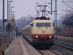 Auf gehts !!!! 103 184-8 verlsst Schleswig. 13.2.11