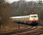 103 235-8 zog Heute am 13.3.2011 den IC 2417 Hanseat von Flensburg nach Kln. Schleswig 13.3.11