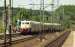 103 235-8 mit dem IC 2417 Hanseat bei der Einfahrt in den Schleswiger Bhf.(Zugzusammenstellung siehe Forum). SL 13.06.11