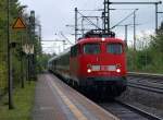 berraschungsgast aus Mnchen, mit dem Leer und anschlieend regulren IC 1803 von Flensburg nach Kln kam diesmal die 110 352-2 nach Schleswig. 7.5.10