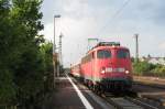 br-6110-e10/75940/110-431-4-mit-re-in-langgns 110 431-4 mit RE in Langgns an der Main-Weser-Bahn am 02.07.09