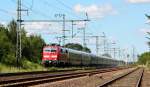 111 156-6 mit dem IC 2417 Hanseat bei der Durchfahrt in Jbek. 12.08.12