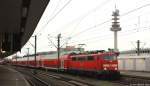 111 132-7 verlsst am 1.2.13 mit dem RE nach Braunschweig Hbf. den Hbf. von Hannover.