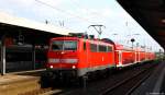 111 149 stand am 13.7.13 mit dem RE7 nach Mnster (Westf) Hbf. in Hamm (Westf) Hbf.