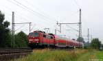 111 089-9 fuhr am 31.8.13 mit dem RE nach Braunschweig bei Dedensen/Gümmer durch die Landschaft und strebte dem nächsten Halt in Hannover Hbf. entgegen.