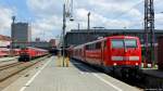 111 159-0 & 218 472-9 sonnten sich am 11.8.13 im Münchener Hbf.