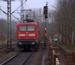 112 181-3 fuhr heute mit dem SHE nach Flensburg. Schleswig 15.01.2011