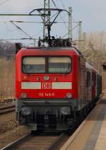112 149-0 im RB Dienst auf dem Weg nach Flensburg. 16.3.11