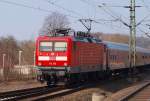 In der Gegenrichtung zog 112 153-2 den SH Express nach Hamburg. 20.3.11