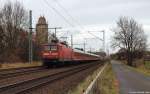 112 181-3 rauscht am 26.11.11 mit dem SH-Express nach Hamburg Hbf. durch Brokstedt.