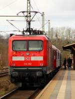 112 150 als Schublok fr die RegionalBahn nach Flensburg, Schleswig 19.03.2012