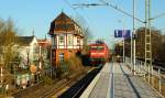 112 155-7 mit dem SH-Express nach Hamburg bei der Einfahrt in Rendsburg. 05.04.12