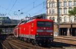 112 144 verlsst am 9.9.12 mit der RB nach Bad Oldesloe den Hamburger Hbf. und strebt weiter zum nchsten Halt nach Hamburg-Hasselbrook.