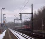 Leichtes Schneegestber...112 172-2 mit SH Express Richtung Flensburg, Schleswig 24.03.2013