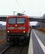 Bild und Blick 2: 112 171-4 mit SH-Express aufgenommen in Flensburg. 13.04.2013
