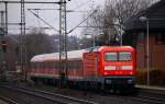 Im trüben grau des 22.11.2013 kam die neu Revisionierte 112 142(-5)mit einer RB nach Schleswig gefahren.
