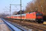 DB 6112 146-6 als Schublok des SH-Express nach Flensburg. Schleswig 24.01.2014