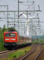 DB 6112 167-2 mit SH-Express nach Hamburg, Jübek 24.05.2014