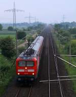 DB 6112 162 mit der RB 21593 nach Rendsburg, Lürschau 25.05.14...Gruß zurück!