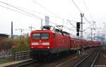 112 109-4 fuhr am 9.11.14 mit dem RE1 nach Frankfurt (Oder) in den Berliner Ostbahnhof ein.