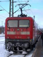 DB 6 112 151-6 mit RE nach Padborg, Schleswig 12.02.2010(371) 