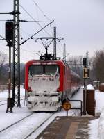 Unbekannte BR 112 am RE nach Padborg, Schleswig 14.02.2010(397)