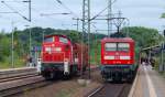 112 149 kam als SHE mit Herrn Kluge aus Hamburg und die 295 048-3 mit einem der lngsten Gterzge aus Flensburg-Weiche gefahren. SL 26.6.10