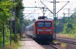 112 147-4 und 112 155-7 kamen mit einem Sandwich SHE(defekter Steuerwagen)aus Hamburg mit + 20 gefahren. Schleswig 30.6.10