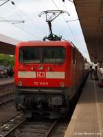 112 149-0 startet am 1.8.10 ausnahmsweise mit dem RE nach Kiel Hbf. aus dem Altonaer Bahnhof. Normalerweise startet der Zug am Hamburger Hauptbahnhof.