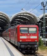 Mit dem RE nach Hamburg Hbf. am Haken steht 112 151-6 im Kieler Hbf. bereit zur Abfahrt.