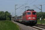 113 309-9 + 113 268-7 mit dem ICE Ersatzzug in Bornheim am 22.05.2010