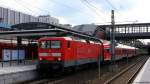 114 005 stand am 9.6.13 mit dem RE5 nach Rostock Hbf. in Berlin-Gesundbrunnen bereit zur Abfahrt.