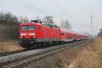 Mit dem RE 33104 aus der Lutherstadt Wittenberg hat die 114 034 ihr Ziel Rostock Hbf fast erreicht.Erlegt wurde sie am 27.03.2010 in Sildemow.