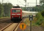 120 140-9 war erst die Zuglok (Freitag)auf dem Rckweg aber wurde sie wohl defekt mitgezogen....Schleswig 04.09.11