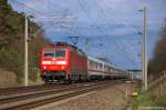 120 135-9 mit dem IC 1925 von Berlin Sdkreuz nach Kln Hbf, bei Nennhausen. 15.04.2012