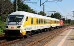 120 160-7/502-0 steht hier mit einem Mess-Zug(bestehend aus Steuerwagen 60 80 99-94 000-9 Dienstmz 307 und RailLab1 63 80 99-91 004-1 Dienstmz 308)als NbZ 92924 in Schleswig und wartet auf die freie Trasse Richtung Rendsburg. Schleswig 15.08.12
