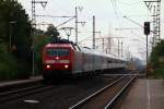 Bei bb als zu dunkel abgelehnt...6120 132-6 mit dem CNL 472 morgens um 6 in Jübek. 31.07.2014