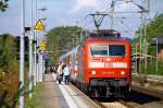 Angekündigt war die 6 101 110  Frankfurt  und es kam nur die 6 120 149-0(REV/MH/19.10.11)mit dem IC 1981(Flensburg-München Hbf)nach Schleswig gefahren. 02.10.2014