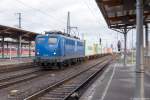 139 285-1 EGP - Eisenbahngesellschaft Potsdam mbH mit einem Containerzug in Stendal und fuhr in Richtung Wittenberge weiter.