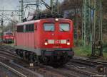 140 815-2 poltert am 12.11.10 solo durch den Bhf. Hamburg-Harburg.
