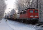 140 528-1 fhrt am 20.12.10 mit einem gemischten Gz durch den Prisdorfer Wald gen Norden.