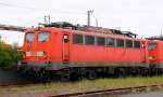 Abstellreihe der BR 140, 1.Lok: 6140 291-6, REV/LD X/26.07.07, Verl/TK 9/25.07.14. Maschen 29.05.2014